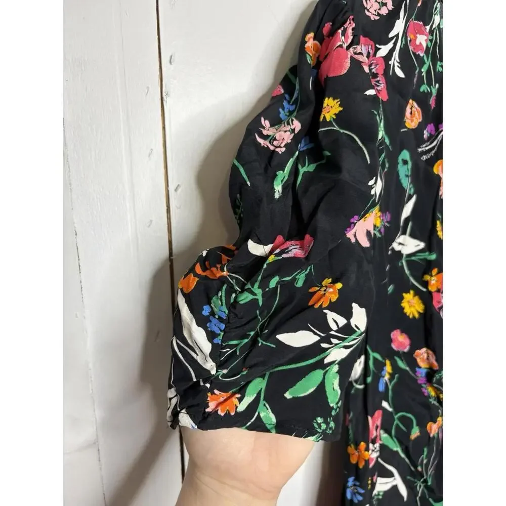 A New Day Dress Womens Medium Cinched Front Colorful Florals Maxi Modest Spring - Picture 12 of 13